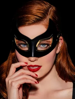 Black Leather Cat Mask