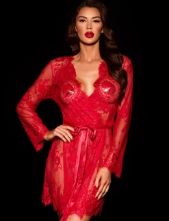 Red Love Lace Robe